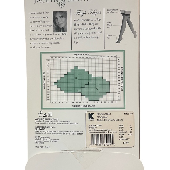 VTG Jacqueline Smith Thigh High Silky Sheer Leg Sheer AlmostBare Size C - Picture 2 of 3